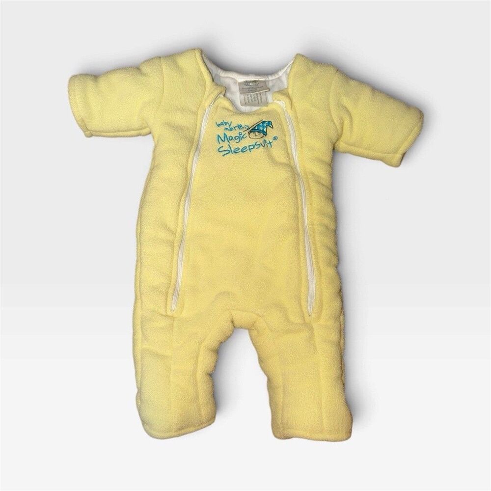 Magic Merlin Sleepsuit Bundle of 2 Sz Small 3-6 Months 12-18 Lbs Yellow Cream